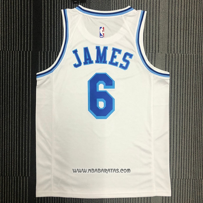 Camiseta Los Angeles Lakers LeBron James #6 Classic 2019-20 Blanco